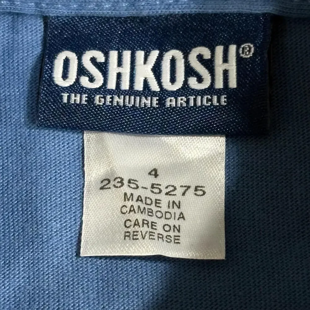 OshKosh B'gosh Shirt Boys 4 Blue Ringer Rhino Lake Sports Camp Graphic Tee